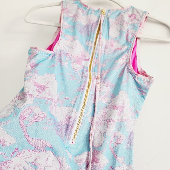 LoveShackFancy x Hurley Reversible Floral Blue & Pink One-Piece Swimsuit Medium - Picture 7 of 14